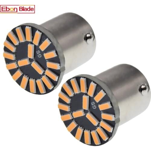 2 x 1156 BA15S BAU15S PY21W 7507 LED Car Signal Lamp Amber Orange 4014 19SMD Auto Indicator Brake Turn Light Parking Bulb 12V DC