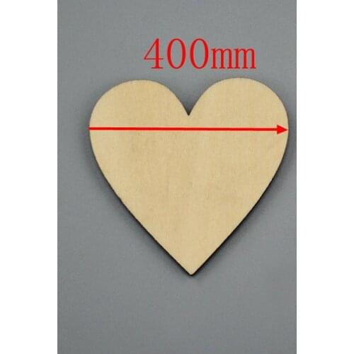 3pcs/lot Blank unfinished wooden heart crafts supplies laser cut rustic wood wedding rings ornaments 400mm 171144