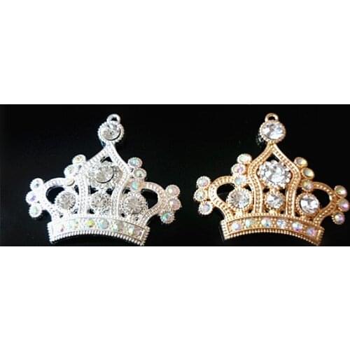 4pcs per lot 5.5cm*5cm Cell Phone Case DIY Charms Alloy Crown Decoration Rhinestones