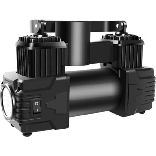 45% Hot Sales!!! BY-950 Tire Pressure Gauge Double Cylinder High Power Pointer Display Mini Air Pump Compressor for Car