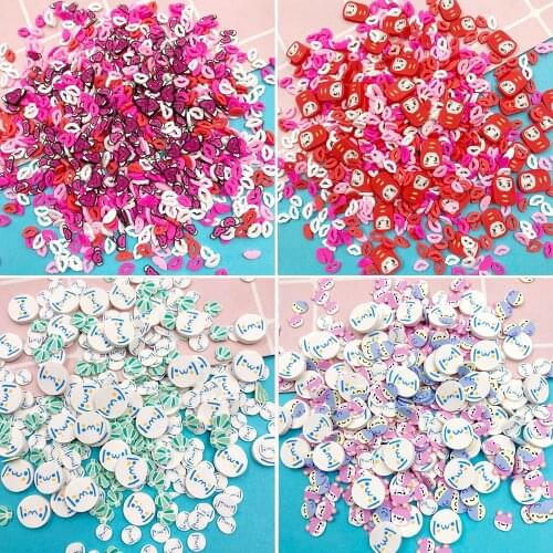 50g Mix Cartoon Clay Slices Polymer Hot Clay Sprinkles for Phone Nails Art Decoration Crafts DIY Making Slime Accessories