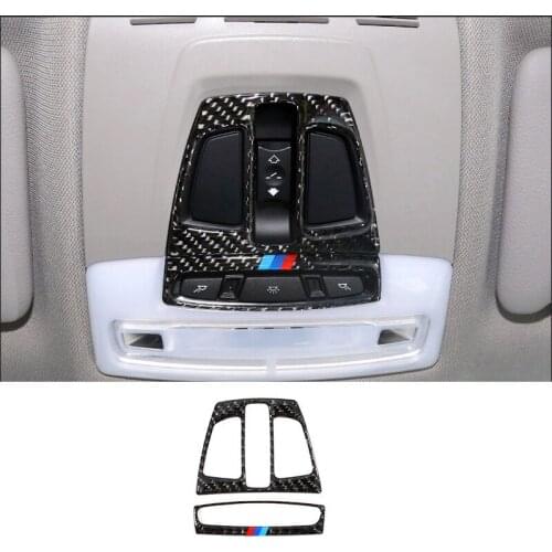 Accessories For BMW F20 F22 F30 F32 F34 F48 F15 F16 Carbon Fiber Car Interior Front Reading Light Cover Trim Lamp Frame Sticker