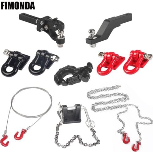 1/10 Scale Accessories Metal Tow Hook Trailer Rope Chain Trailer shackle for RC Crawler Car Axial SCX10 Traxxas TRX4 Tamiya CC01