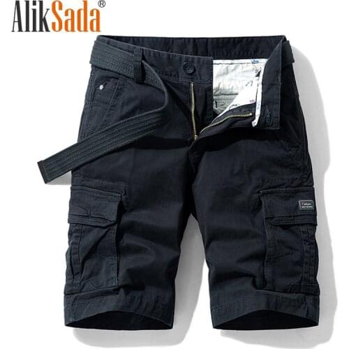 Aliksada 2021 Summer New Multi-Pocket Tooling Cotton Loose and Comfortable Casual Mens Shorts, Fashion Trend All-Match Shorts
