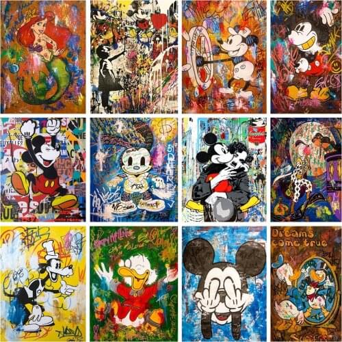 5D DIY Diamond Painting Disney Graffiti Series Mickey Brand New Inlaid Rhinestone Cross Stitch Kit Home Decoration Painting