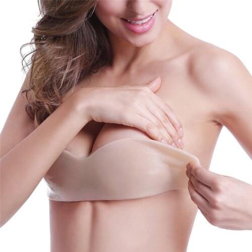 1pc Women Silicone Push Up womens underwear Invisible Bra Self Adhesive Strapless Bandage Blackless Solid Bra
