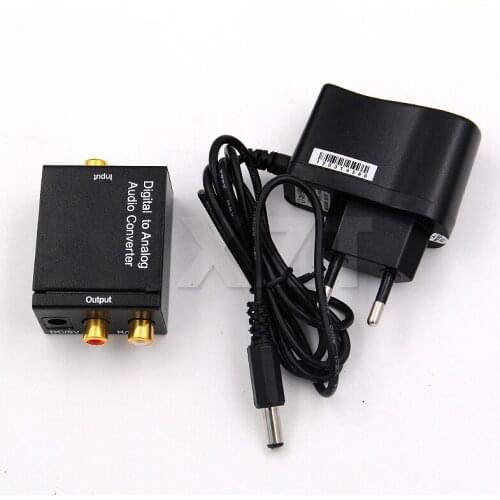 PZ 1pcs Digital Adaptador Optical Coaxial Toslink Signal to Analog Audio Converter Adapter US Plug