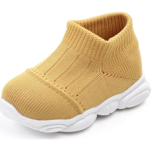 Sneakers Kids Bebe Sock Boots Woven Mesh Breathable Anti-Slippery Soft Sole Solid First WalkerToddler Sneakers Cute High Quality
