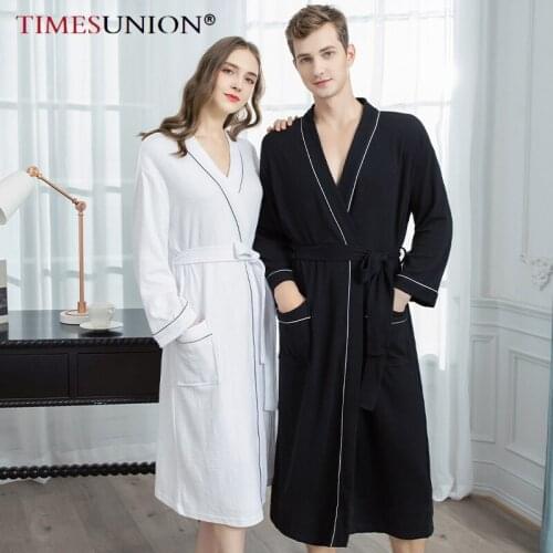 Spring/Autumn 2021 Japanese style home dress bathrobe designer robes for women knit Cotton Polyester men robe Couples nightgown