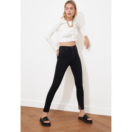 Trendyol Pettitoes Slit High Waist Skinny Jeans TWOSS21JE0081