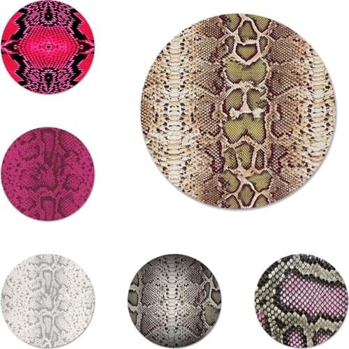 Aesthetic pink snake print Icons Pins Badge Decoration Brooches Metal Badges For Backpack Decoration 58mm