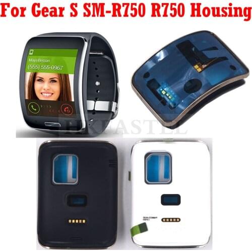 HKFASTEL New Smart Watch Housing For Samsung Gear S R750 Front LCD Frame Back Battery Door Cover + Charging Board Connector