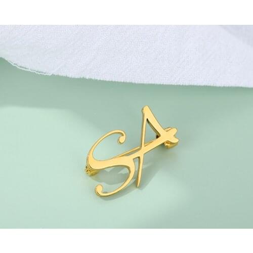 Customized Any Name Brooch Pins Personalized Initial Letters Brooches Handmade Jewelry Wedding Bridesmaid Gifts For Women Men