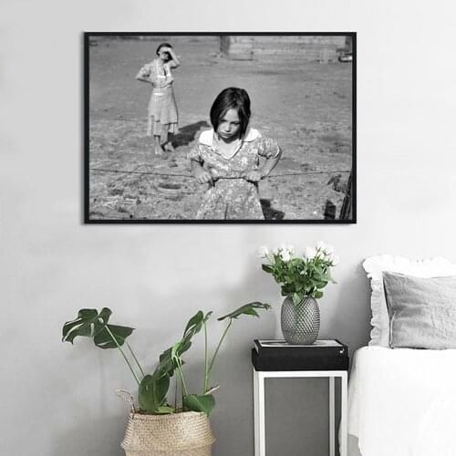 Dorothea Lange Historic Photo Fine Art Prints Child and Her Mother Black White Photography Vintage Poster Canvas Painting Decor