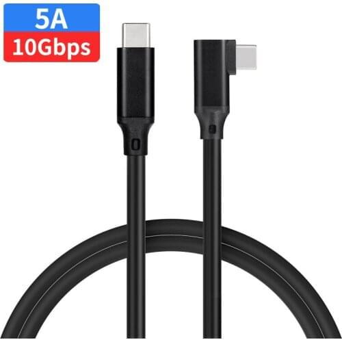 Elbow USB Type C Cable PD Fast Charger Cord 5A 100w 10gb 4k Nylon Braided Mobile Phone Cables For Huawei Xiaomi Poco x3 pro