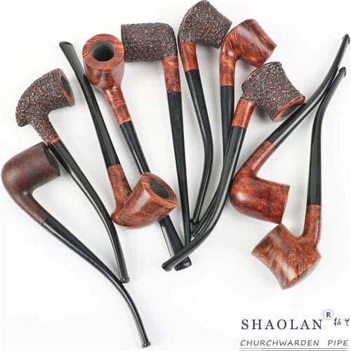 ▂ξ Smoker [Freeshipping] BriarWood Pipe Long Stem Tobacco Pipes Churchwarden 3MM Metal Filters Hot Sale Free Smoking Tools