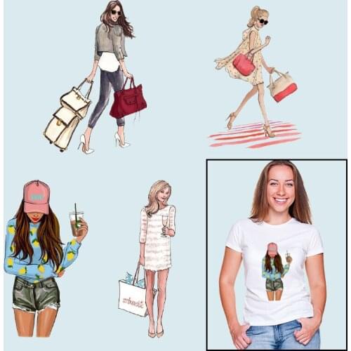 Shopping bags Hat Washable Vinyl Sticker For Clothes Patches for Clothing DIY T-shirt Iron On Transfers Heat-sensitive patches