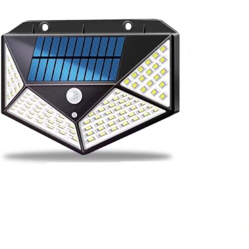 Outdoor Solar Light 100 LED Four-Sided Luminous Waterproof Wall Light Solar Motion Sensor Light For Garden Fence Terrace Garage
