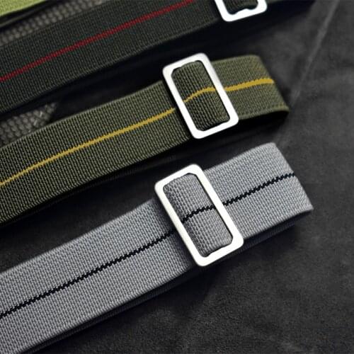 NATO Nylon Watch Band Green/Yellow 18mm 20mm 22mm French Troops Parachute Bag Watchband Watch Strap Bracelet Military Watch Band