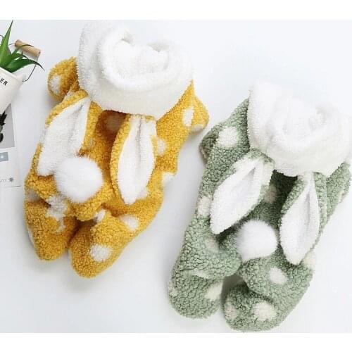 New Autumn Winter Keep Warm Dog Clothes Pet Four-legged Cotton Clothes Cute Rabbit Pet Costume