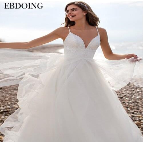 Newest Amazing Wedding Dress Lace A-line Princess long Sweetheart Neckline Spaghetti Straps Bride Dress Plus Size Wedding Gown