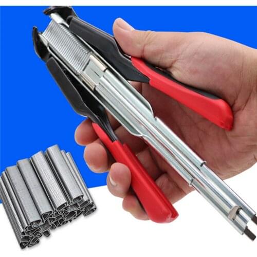 Binding Pliers Hog Cage Rings Installation Hand Tool 100pcs C-type Clip Rings for Animal Fence Cage Kits Banding and Fixing