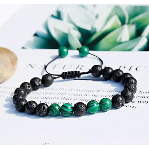 Charm Men Tiger Eye Rope Braided Bracelet Handmade Black Lava Beaded Bracelets Women Friendship Pulseira Feminina Dropshipping