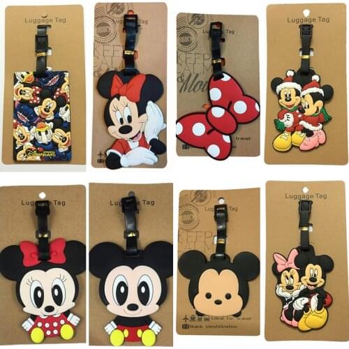 Disney Mickey Minnie Cute Ornaments Cartoon Anime Cute Boarding Pass Luggage Tag Luggage Identification Pendant Backpack Pendant