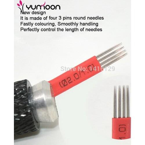 50pcs 4 Flat 12Pins Professional Microblading Needles Permanent Makeup No Crust Manual Tattoo Pen Blades