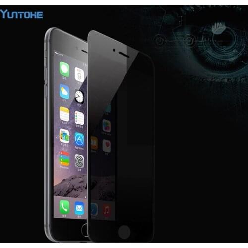 9H 0.3mm Anti-peep steel Tempered Glass Screen Protector for iphone X 8 5s 6 7 Plus Anti-shatter Privacy Protection Film 50pcs