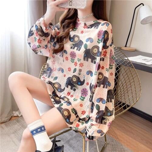 Pullover Sun-Proof Womens New Summer Thin Breathable Korean Style Loose Blouse Long Sleeve T-shirt Ins Fashionable Outerwear