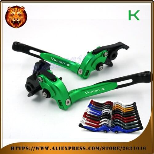 Adjustable Folding Extendable Brake Clutch Lever For kawasaki VN 650 VULCAN S VN650 VULCANS With logo Motorcycle 2015 2016 2017