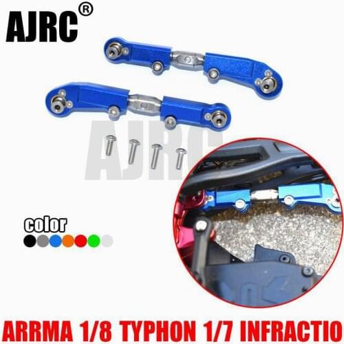 Aluminum alloy ball head+adjustable stainless steel front steering rod for ARRMA 1/8 TYPHON 1/7 INFRACTIO AR340070+AR330230