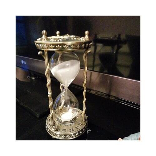 Ancient Egyptian Metal Hourglass Vintage sand timer Creative home Living Room Desktop Decortion crafts Fathers Day Gift For Men