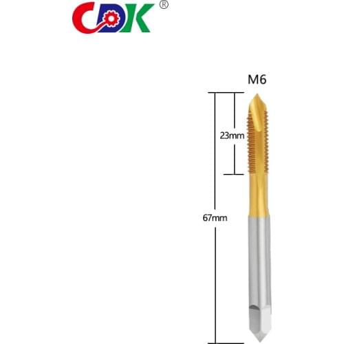 One pcs M6 Titanium Hand Tap Drill Bits Hex Shank HSSE Screw Spiral Point Thread Metric Plug Metal Steel