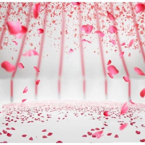 TR Pink Flowers Petals Wedding Photography Background Backdrop 5x7F Digital Indoor Photo Studio Background Cloth Custom Backdrop