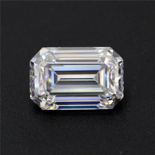 Wuzhou Factory Loose Moissanites Diamonds 1ct 5x7mm D Color VVS Emerald Cut GRA Moissanites Gemstone for Diamond Ring
