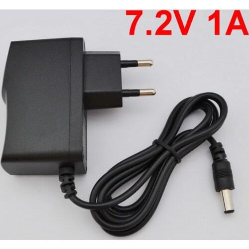 50PCS High quality 7.2V 1A polymer lithium battery charger7.2 V1A Power Adapter Charger Dual IC 7.2V1A DC 5.5mm*2.1mm EU plug