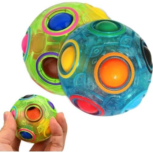 1PCS Luminous Magic Rainbow Ball Football Cube Creative Spherical Magic Cubes Fluorescence Decompression Finger Educational Toy