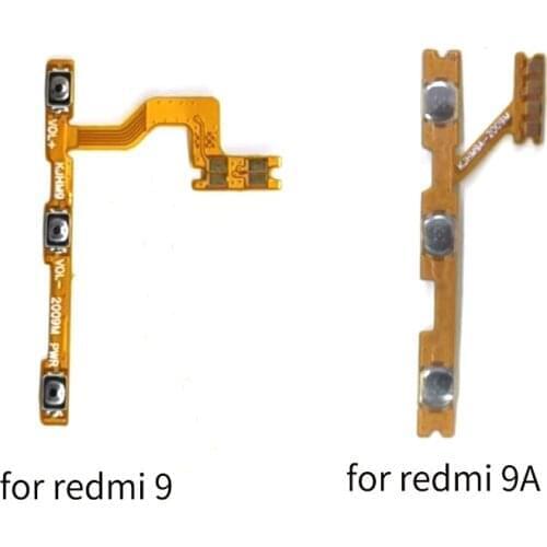 10PCS For Xiaomi Redmi 9 9A Swith Power On Off Volume Side Button Key Flex Cable