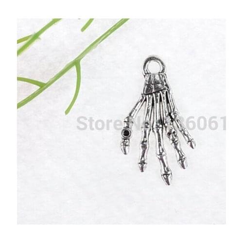 10PCS Vintage Alloy Punk Gothi Charms Romantic Bone Claws Pendants For Bracelet Necklace Jewelry Making Halloween DIY