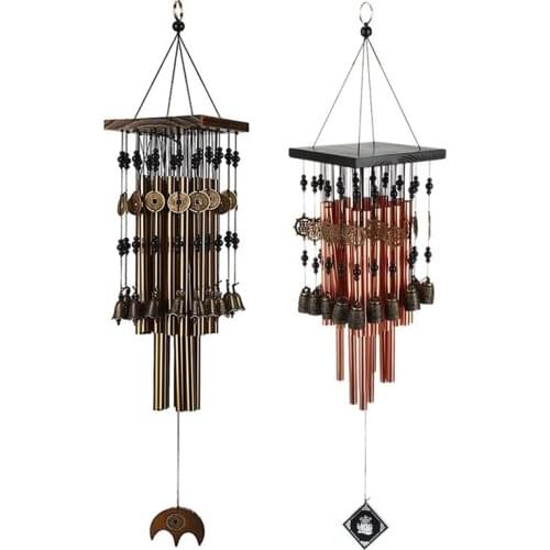 2x Outdoor Indoor Metal Tube Wind Chime with Copper Bell Large Windchimes for Yard Patio Garden Terrace Decoration 80cm