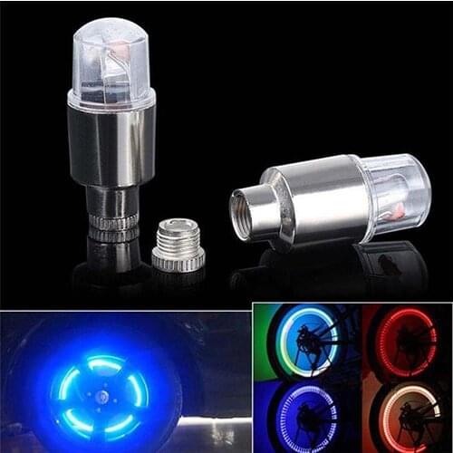 4 Pcs Bike Car Motorcycle Wheel Tire Tyre Valve Cap Spoke LED Flash Light Lamp Bicycle Lights Bike Accessories