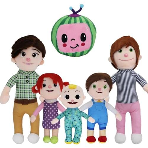6PCS Set Tv Cartoon Cocomelon Family Plush Soft Dolls JJ Brother Sister Daddy Mommy Stuffed Birthday Xmas Kids Toys