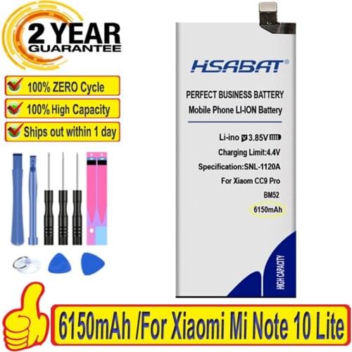 Top Brand 100% New 5650mAh BM52 Battery for Xiaom CC9 Pro, M1910F4E, M1910F4G,Mi CC9e Pro,Mi Note 10 Pro Batteries + free tools