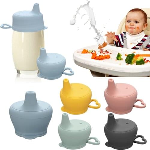 100%Food Safe Approve Silicone Newborn Accessories Fashionable Cup Lid Portable Drinkware Sippy Cups Customized Baby Stuff