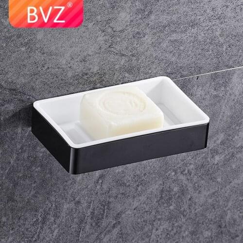 BVZ 3 Colors Punch-free Soap Box Soap Wall-mounted rack Drain Bathroom Soap Rack Box Bathroom Organizer Shower