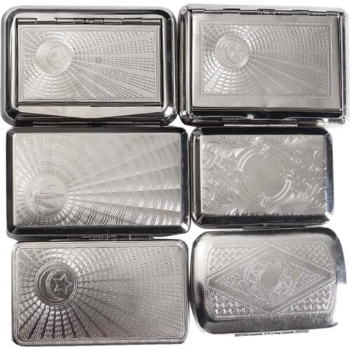 New 1pcs Metal Cigarette Case with paper holder tobacco box Humidor Container elegant Smoking Pipe Tool portable B971