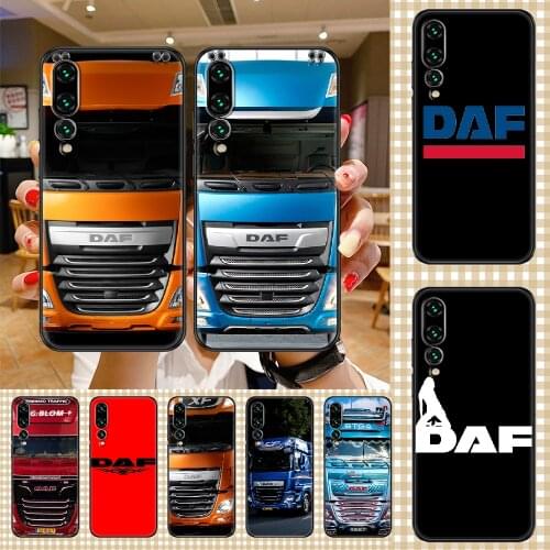 DAF truck logo Phone case For Huawei P Mate P10 P20 P30 P40 10 20 Smart Z Pro Lite 2019 black tpu Etui art cover luxury prime