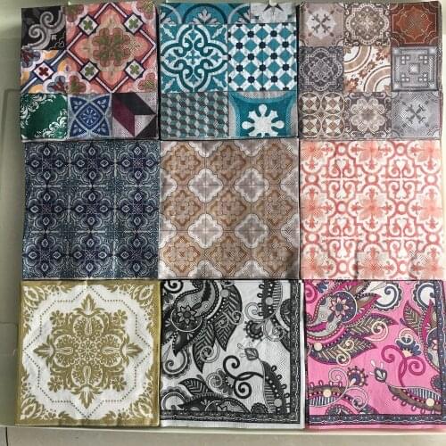 Decoupage wedding servilletas vintage table napkins paper tissue printed flowers pattern striped birthday party decor 20 3-pl